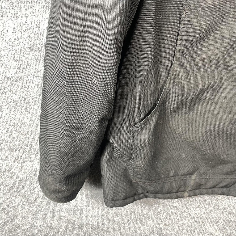VTG Carhartt Jacket Mens XL Black Canvas Lined Workwear Full Zip Corduroy Collar - Picture 8 of 16